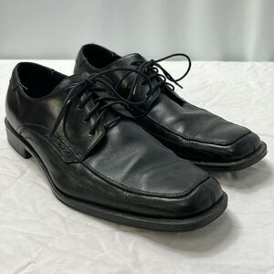 CLAIBORNE MENS BLACK LEATHER SQUARE TOE DRESS SHOE FTL-05-044